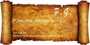 Pjeczka Gergely névjegykártya