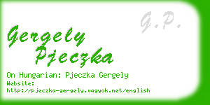 gergely pjeczka business card